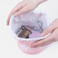 Косметичка на шнурке, с кошельком, цвет розовый