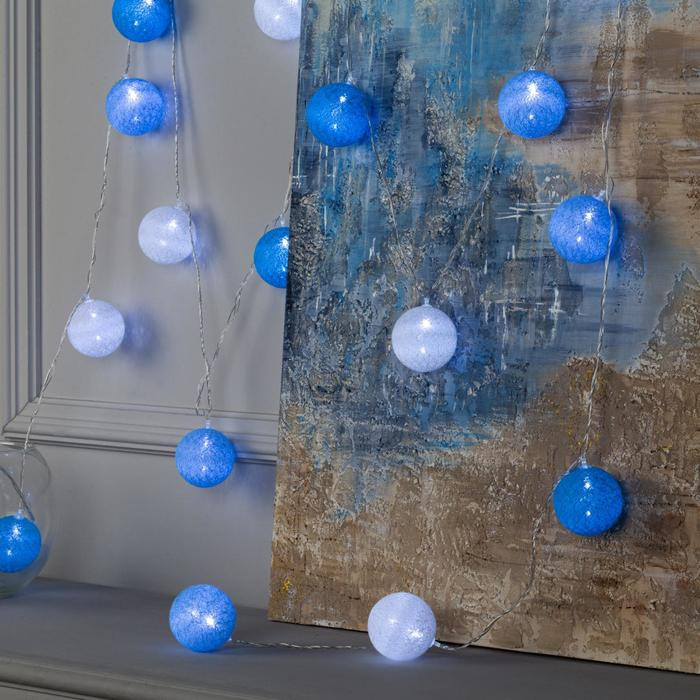 Гирлянда «Нить» 5 м с насадками «Клубки морские», IP20, прозрачная нить, 20 LED, свечение белое, 220 В Гирлянда «Нить» 5 м с насадками «Клубки морские», IP20, прозрачная нить, 20 LED, свечение белое, 220 В