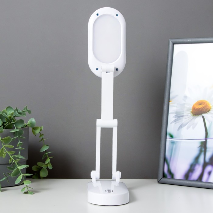 Лампа настольная сенсорная 16102/1 LED 2,5Вт 3 режима +ночник USB АКБ белый 14х7,5х37 см RISALUX  50