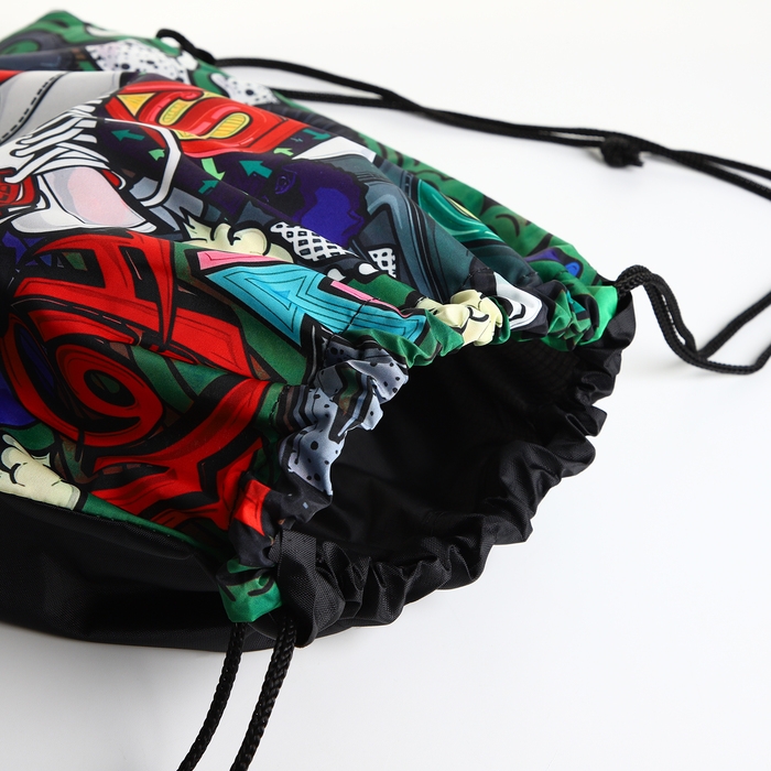 Мешок для обуви на шнурке, цвет зелёный/разноцветный