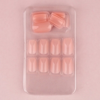 Накладные ногти &laquo;Нюдовые&raquo;, 24 шт, клеевые пластины, форма квадрат, цвет глянцевый светло-бежевый