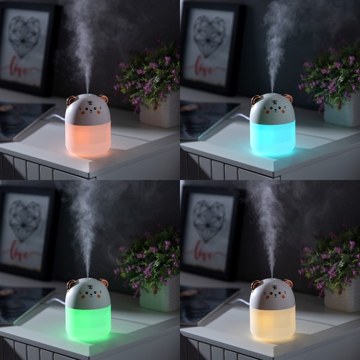 Увлажнитель HM-18 ультразвуковой, 0.25 л, 2 Вт, подсветка, USB ( в комп-те), белый Увлажнитель HM-18 ультразвуковой, 0.25 л, 2 Вт, подсветка, USB ( в комп-те), белый