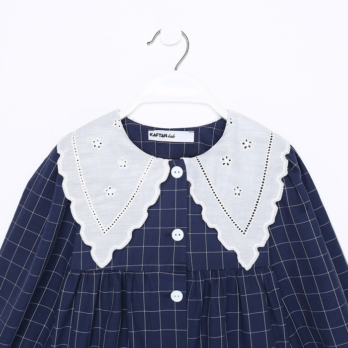 Платье детское с воротником KAFTAN, р.32 (110-116 см), синий Платье детское с воротником KAFTAN, р.32 (110-116 см), синий