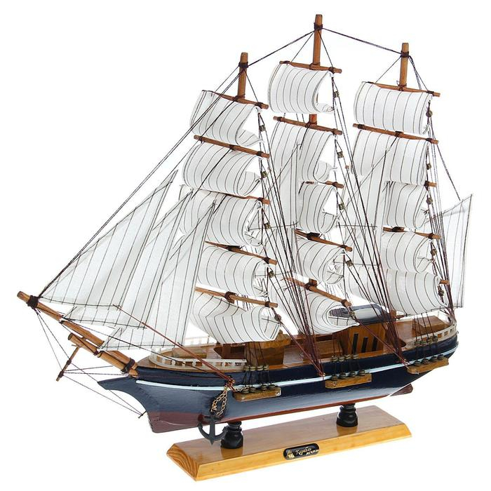 Корабль сувенирный средний «Фугас», борта тёмные с белой полосой, 45х50х9 см, микс Корабль сувенирный средний «Фугас», борта тёмные с белой полосой, 45х50х9 см, микс