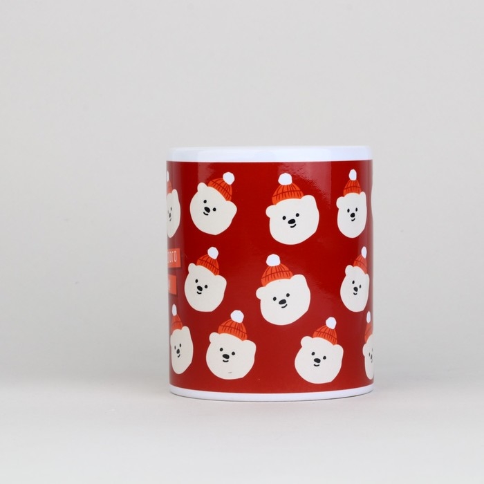 Новый год. Кружка белая керамическая &laquo;Мишка&raquo;, 320 мл