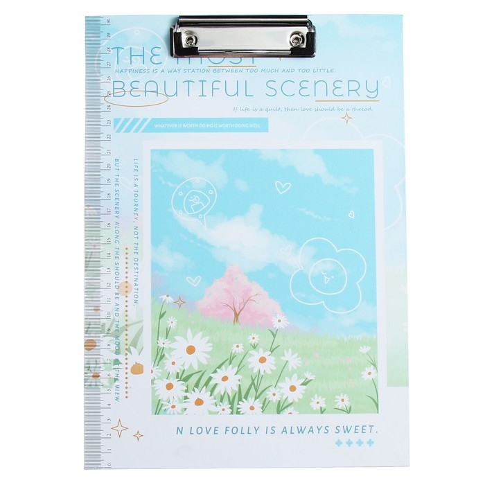 Планшет с прижимом формат А4 картон Планшет с прижимом формат А4 картон "Природа", МИКС