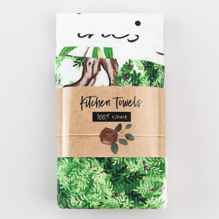 Набор кухонных полотенец Доляна &laquo;Красота повсюду&raquo;, 35х60см-4шт, 100% хлопок