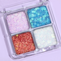 Палетка теней для век с глиттером 4 цвета Палетка теней для век с глиттером 4 цвета