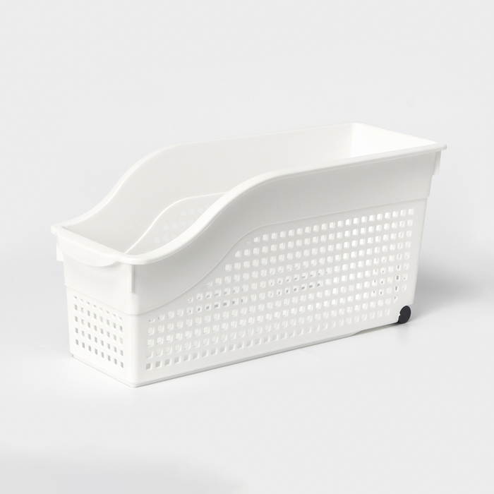 Контейнер для хранения хозяйственный &laquo;Лофт&raquo;, 3 л, 35,5&times;13&times;17 см, на колёсах, цвет белый