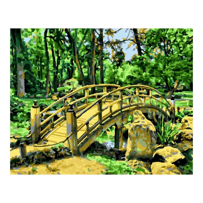 Картина по номерам «Мостик в саду», холст на подрамнике, 40 × 50 см Картина по номерам «Мостик в саду», холст на подрамнике, 40 × 50 см