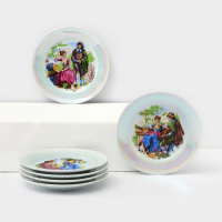 Набор тарелок фарфоровых &laquo;Мадонна&raquo;, d=17 см, 6 шт, цвет МИКС