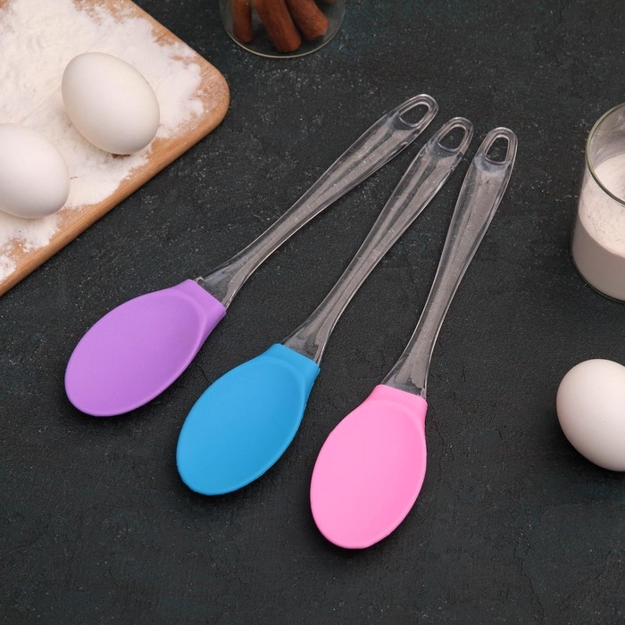 Ложка гарнирная Доляна &laquo;Лёд&raquo;, силикон, 25 см, цвет МИКС