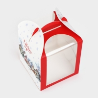 Складная коробка под маленький торт «Зимний город», 15 х 15 х 18 см, Новый год Складная коробка под маленький торт «Зимний город», 15 х 15 х 18 см, Новый год