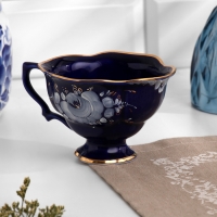 Чашка "Яна", h-7,5см, v-200мл, кобальтовая глазурь Чашка "Яна", h-7,5см, v-200мл, кобальтовая глазурь