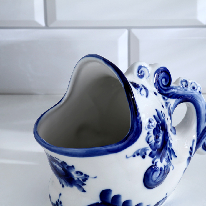 Подставка для ложек &laquo;Чудо-рыба&raquo;, 10х16,5х13,5, гжель