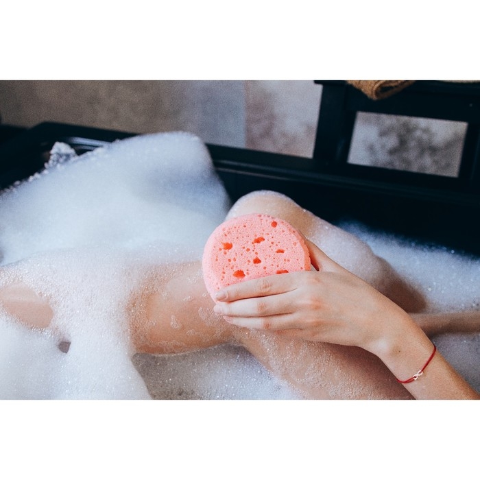 Губка для тела Доляна Cookie, 11,5&times;5 см, цвет розовый