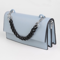 Цепочка для сумки, пластиковая, с карабинами, 23 &times; 17 мм, 30 см, цвет чёрный/серебряный