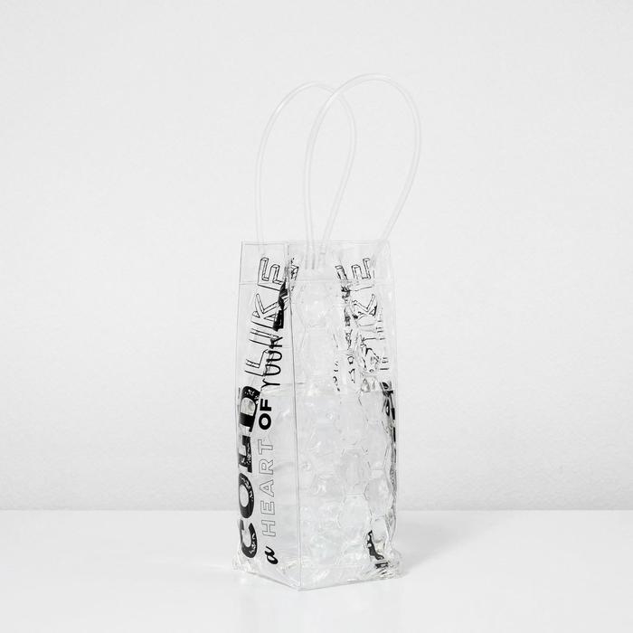 Пакет подарочный из пластика под бутылку, упаковка, &laquo;Cold heart&raquo;, 11 х 36 х 11 см