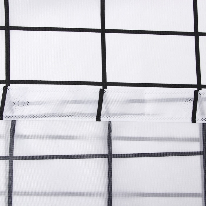 Штора для ванной Этель "Клетка", цв. белый, 180х180 см, полиэстер
