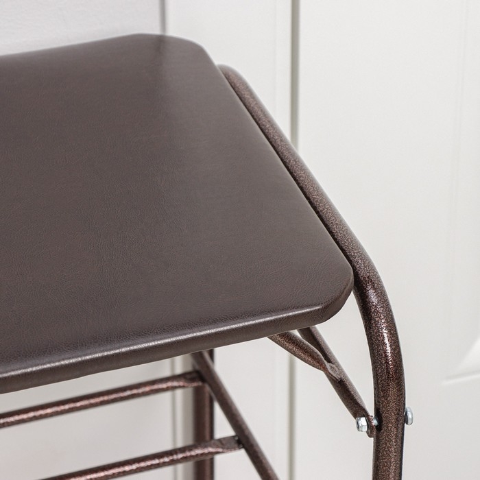 Подставка для обуви с сиденьем &laquo;Дубль&raquo;, 3 полки, цвет медный антик