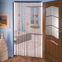 Занавеска декоративная деревянная &laquo;Ромб&raquo;, 90&times;180 см, 27 нитей