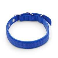 Ошейник "Комфорт" комбинированный (полиэстер, искусств. кожа), 45 х 2 см, ОШ 30-39 см, синий