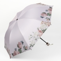 Зонт механический &laquo;Нежность&raquo;, эпонж, 4 сложения, 8 спиц, R = 48/55 см, D = 110 см, цвет МИКС