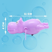 Игрушка заводная водоплавающая «Бегемотик», МИКС Игрушка заводная водоплавающая «Бегемотик», МИКС