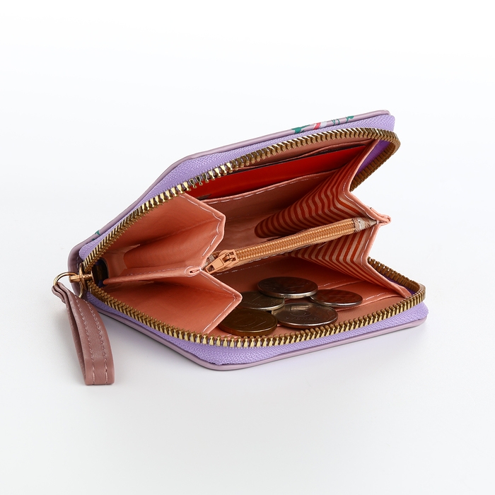 Кошелёк женский на молнии, лакированный, цвет сиреневый Кошелёк женский на молнии, лакированный, цвет сиреневый