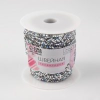 Стразы термоклеевые, с голографией, ширина - 15 мм, 4,5 ± 0,5 м, цвет серебряный Стразы термоклеевые, с голографией, ширина - 15 мм, 4,5 ± 0,5 м, цвет серебряный