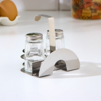 Набор для специй на подставке, 4 предмета: солонка, перечница, салфетница, ёмкость для зубочисток