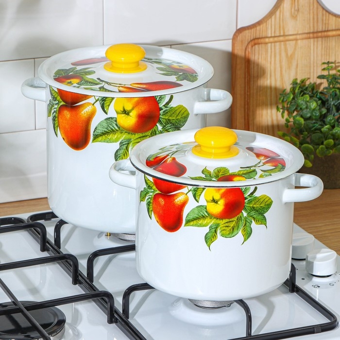 Набор кастрюль &laquo;Дары лета&raquo;, 2 предмета: 3.5 л, 5.5 л, индукция