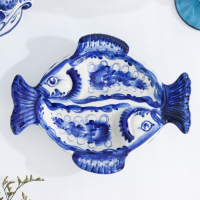 Оливочница "Рыбка", гжель, фарфор, 20х16 см Оливочница "Рыбка", гжель, фарфор, 20х16 см