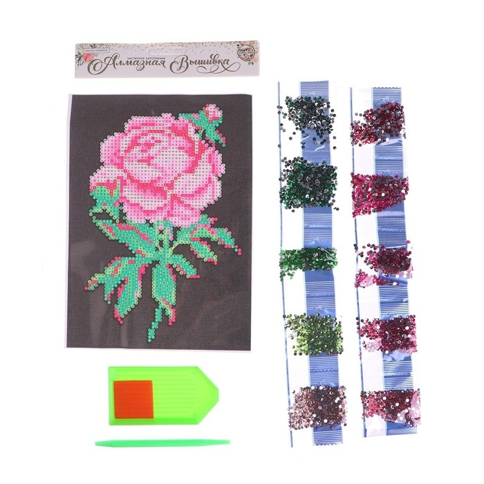 Алмазная мозаика с частичным заполнением на холсте &laquo;Цветок&raquo;, 15 х 21 см