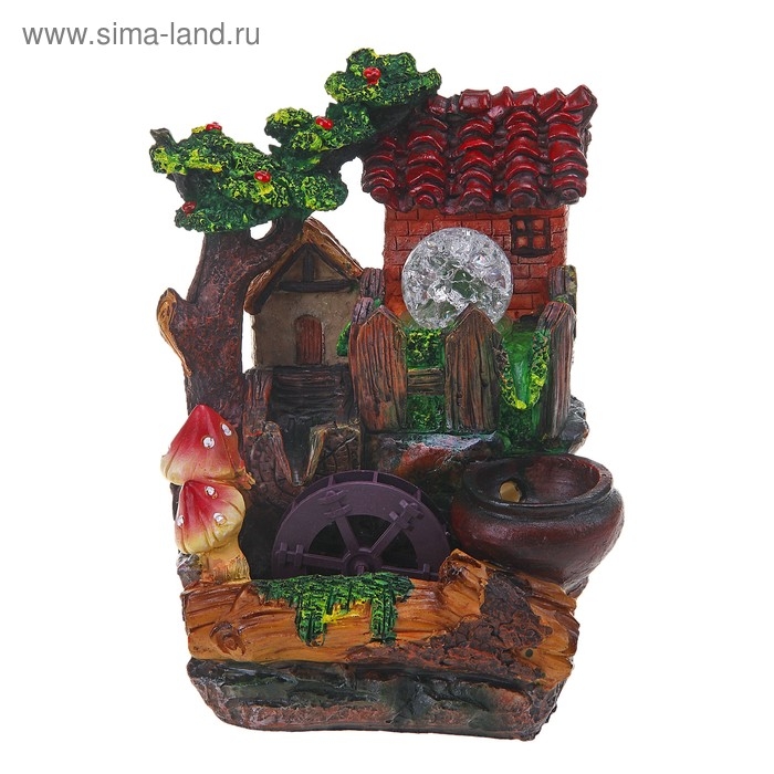 Фонтан Фонтан "Дворик с мельницей" 25х16 см (с подсветкой)