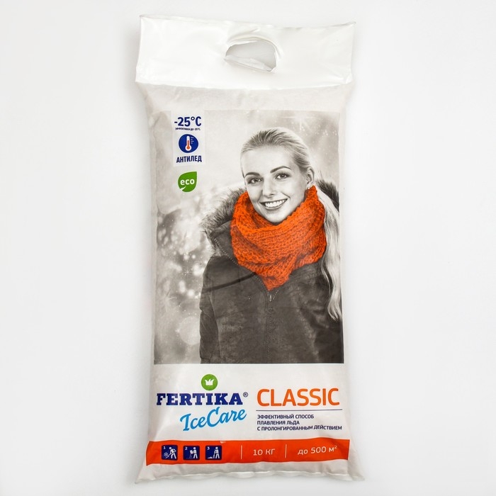 Противогололёдный реагент Fertika IceCare Classic, -25С 10 кг Противогололёдный реагент Fertika IceCare Classic, -25С 10 кг