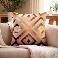 Наволочка декоративная Этель Геометрия «Ромбы», 40х40 см, 100% п/э Наволочка декоративная Этель Геометрия «Ромбы», 40х40 см, 100% п/э