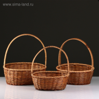 Набор корзин, 3 шт, 34&times;27&times;13/39, 30&times;24&times;11/34, 27&times;21&times;10/29 см, лоза, кукуруза