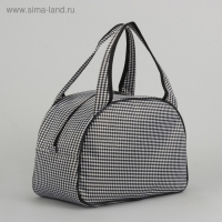 Сумка дорожная женская на молнии, держатель для чемодана, цвет чёрный/белый Сумка дорожная женская на молнии, держатель для чемодана, цвет чёрный/белый