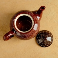 Чайник Риштанская Керамика "Узоры", 700 мл, коричневый Чайник Риштанская Керамика "Узоры", 700 мл, коричневый