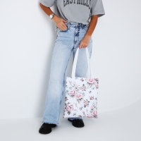 Сумка шопер &laquo;Розы&raquo;, 35х0.5х40 см, отд без молнии, без подклада, белая