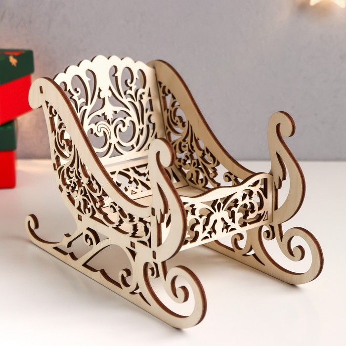 Сувенир "Сани" 23х14х10,5 см (набор 6 деталей)