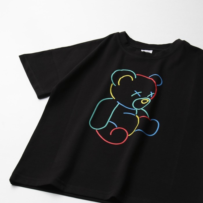 Футболка детская MINAKU "Gummy bear", цвет чёрный, рост 104 см