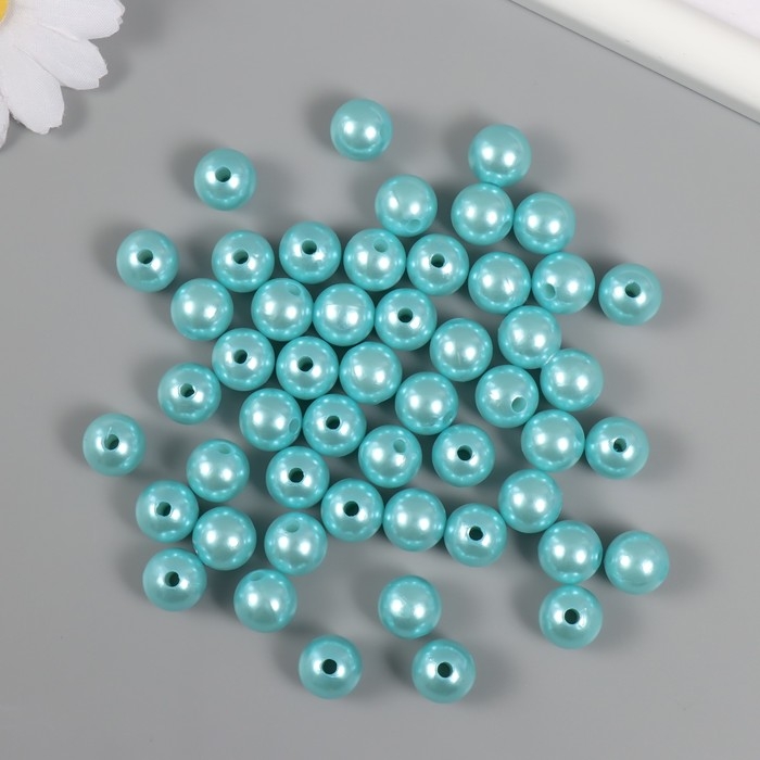 Набор бусин "Жемчуг" d 12 мм, 250 гр, нежно-голубой