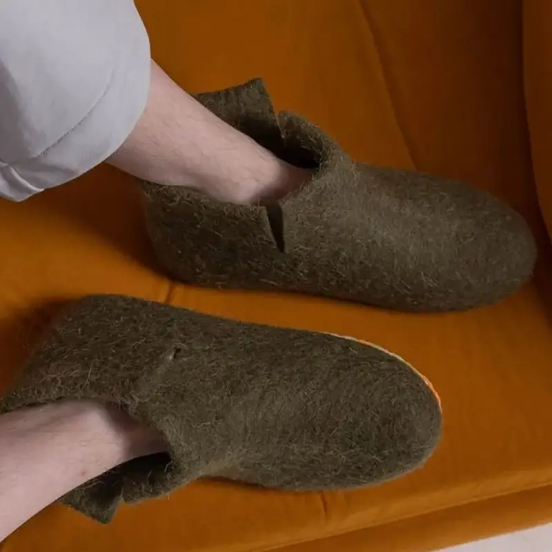 Домашние валенки Wild, зеленые (олива), размер 38