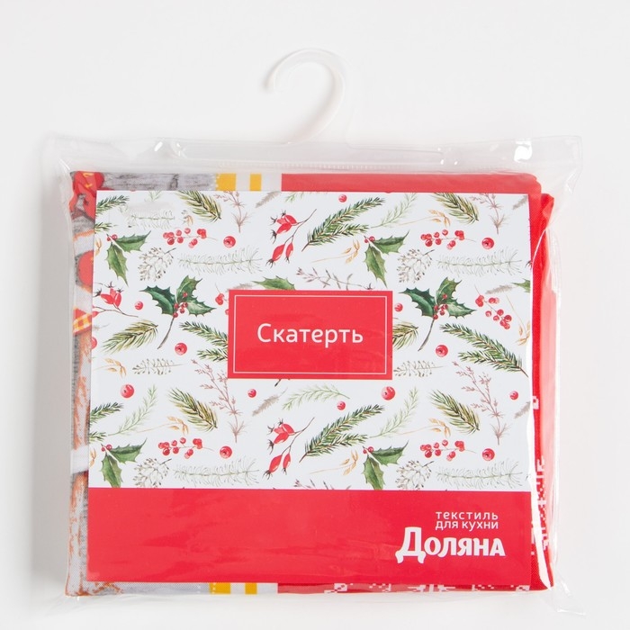 Скатерть новогодняя Доляна &laquo;Домашний уют&raquo; 145*180 см, 100% п/э