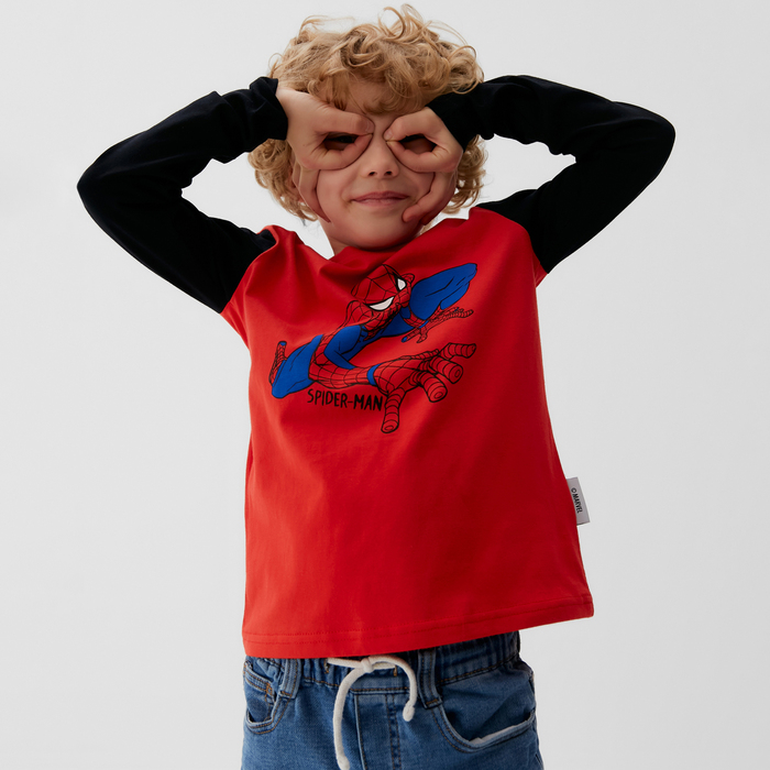 Джемпер детский MARVEL "Человек паук", рост 98-104 (30), красный/чёрный