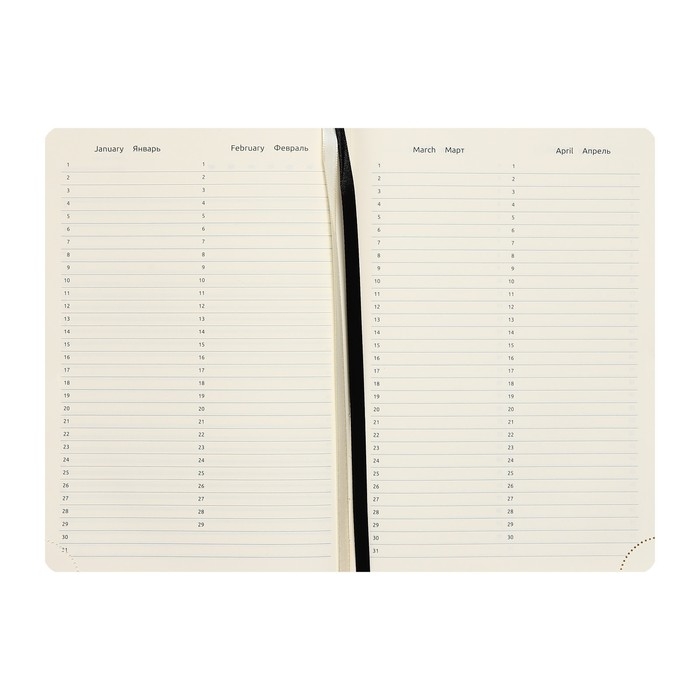 Ежедневник недатированный A5, 160 листов, deVENTE.Klint, твёрдая обложка из искусственной кожи с поролоном, кремовый блок 70 г/м2, чёрный