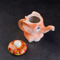 Чайник гжель «Слоненок Митя», бело-синий,керамика, Чайник гжель «Слоненок Митя», бело-синий,керамика,