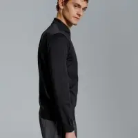 Рубашка поло мужская с длинным рукавом Terrazzo, черная, размер S/M